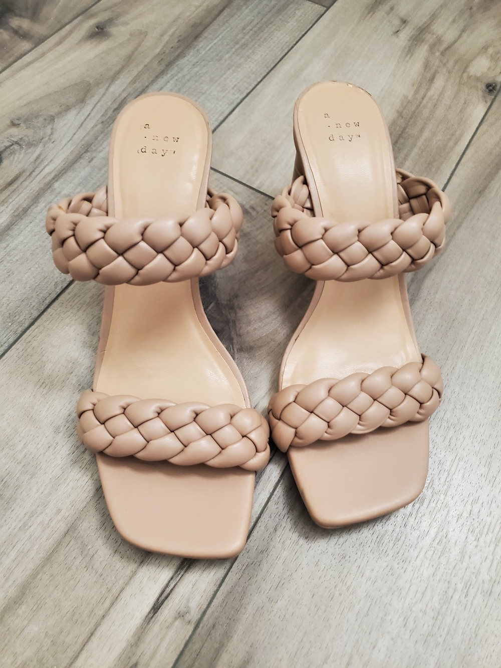 a new day Braided Double-Strap Mules in beige
